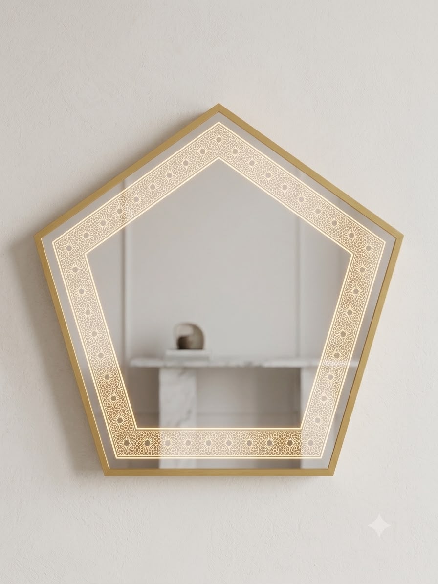 Pentagon Gold Accent Mirror