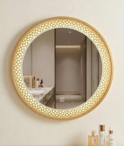 Aura Round LED Mirror With Frame
