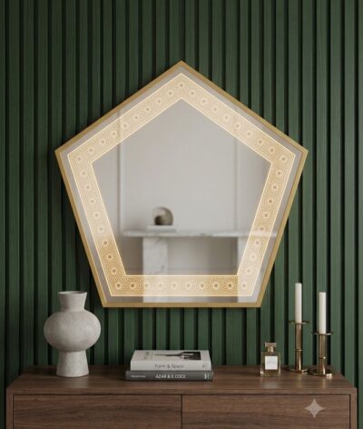 Pentagon Frame LED Mirror